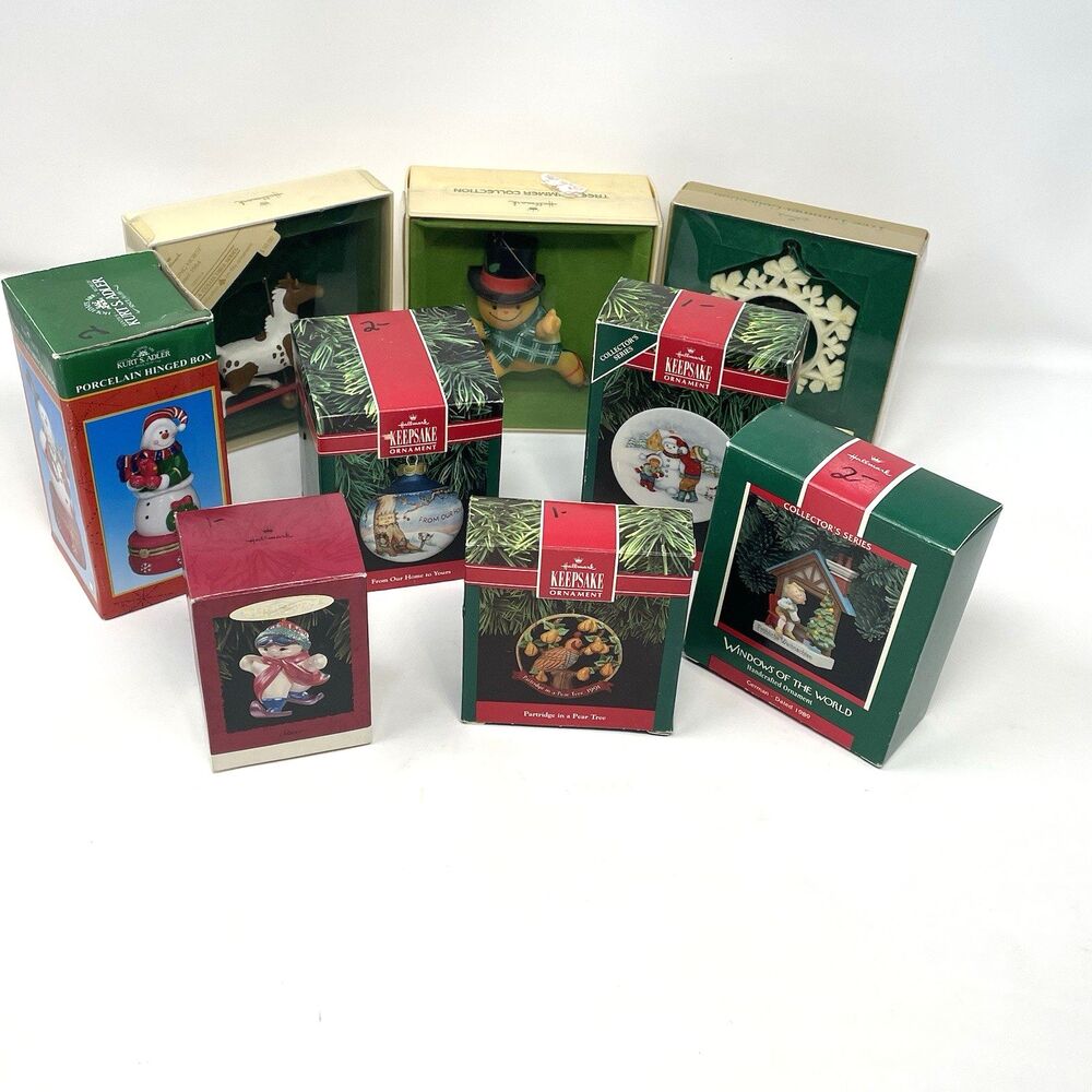 Vintage Hallmark Keepsake Ornaments Lot Of‎ 9 Kurt S Adler Christmas 80's 90's